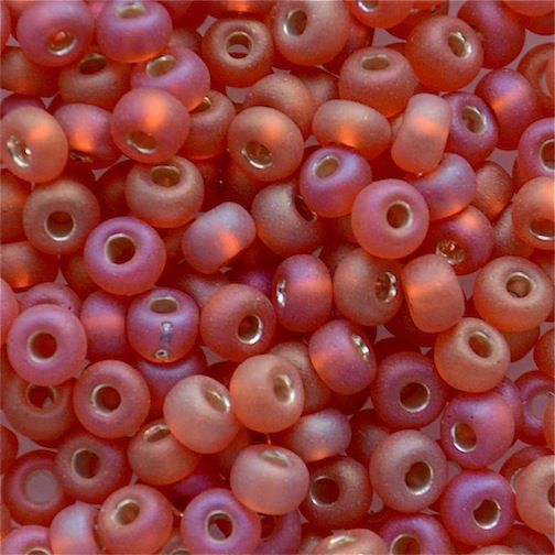 RC165 Frost Trans Orange AB Size 6 Seed Beads
