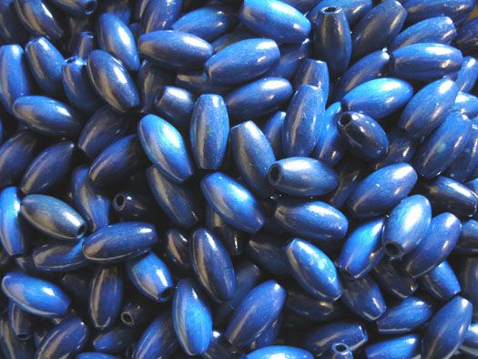 WDX155 Pack of Wooden Blue 14x7mm Ovals