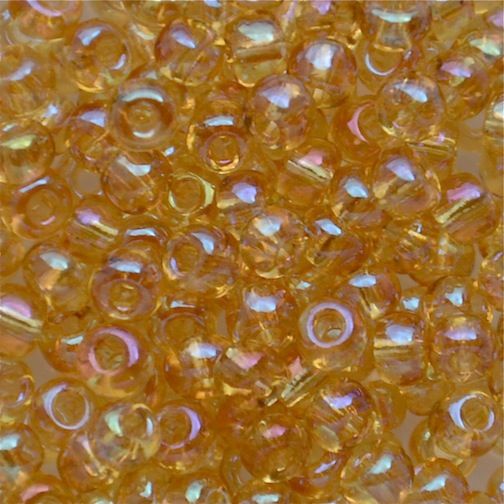 RC274 Trans Pale Topaz AB Size 6 Seed Beads