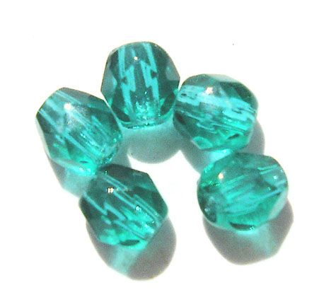 FG414 4mm Teal Facet Bead