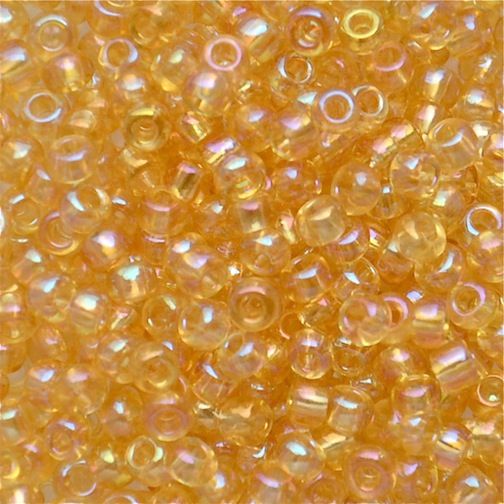 RC283 Trans Pale Topaz AB Size 8 Seed Beads