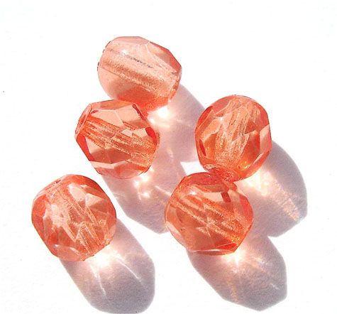 FG627 6mm Watermelon Peach Facet