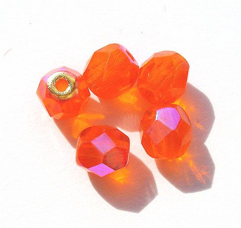 FG639 6mm Orange AB Facet