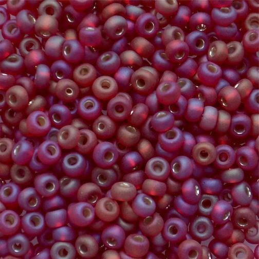 RC306 AB Silver Lined Frost Cerise Size 8 Seed Beads