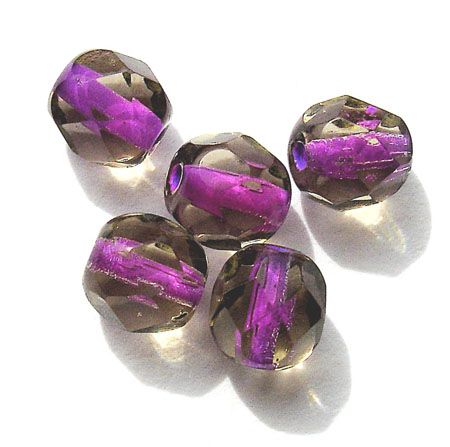 FG679 6mm Pink lined Grey Facet