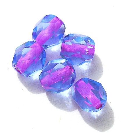 FG681 6mm Pink lined Blue Facet
