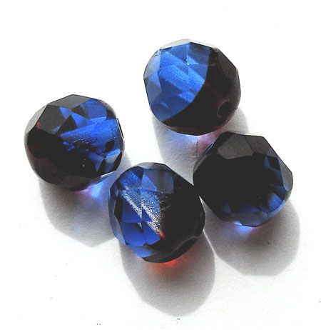 FG849 8mm Blue and Dark Siam Facet