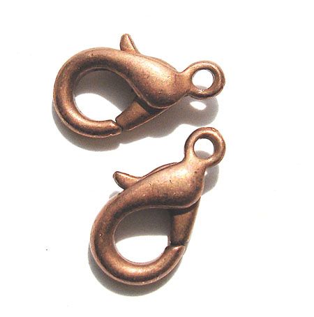 FN024 Antique Copper Medium Lobster Catch 13mm