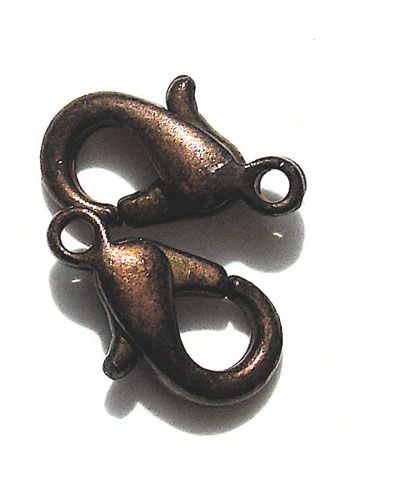FN023 Antique Copper Small Lobster Clasp 10mm