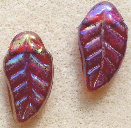 GL0063 16x9mm Red AB CR Leaf