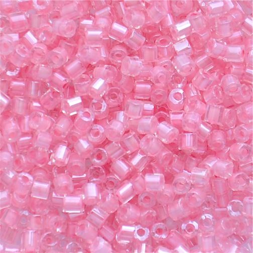 HEX357 CL Pink Size 11 Hex Beads