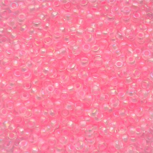 RC383 Baby Pink Lined Crystal Size 10 Seed Beads