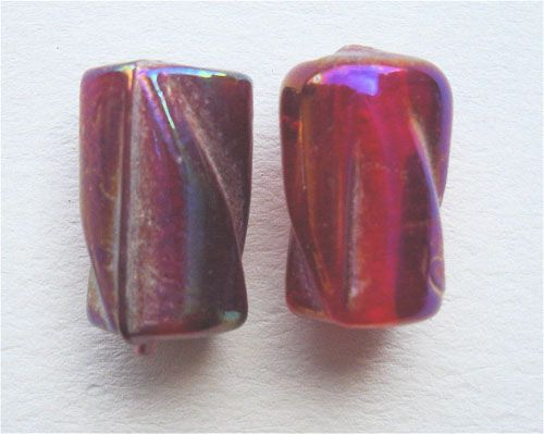 GL0971 10x8mm Cerise Twisted Tube