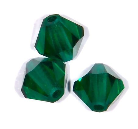 CB612 6mm Dark Emerald Crystal Bicone