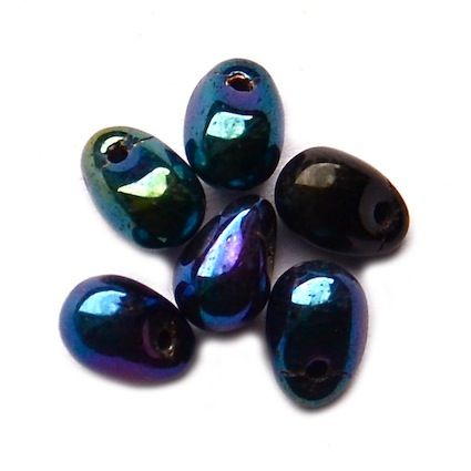 GL1226 4x6mm Blue Scarab  AB Drop