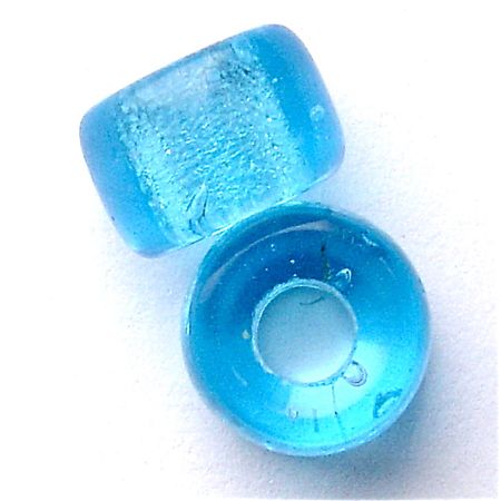 GL1325 8x6mm Transparent Turquoise Pony Bead