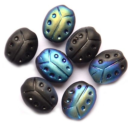 GL1639 Blue Scarab 8x6mm Scarab