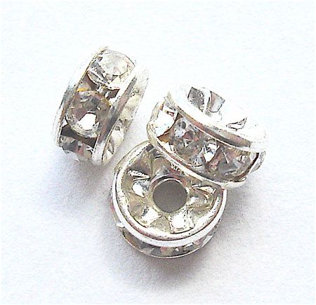 DR102 5mm Diamante Set Silver Rondelle
