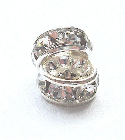 DR103 6mm Diamante Set Silver Rondelle