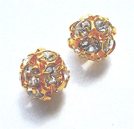 DR204 6mm Diamante Set Gold Ball