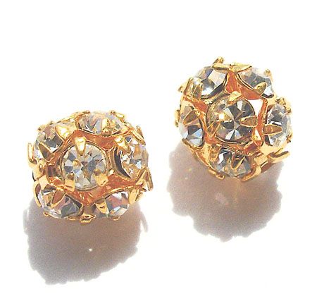 DR205 8mm Diamante Set Gold Ball