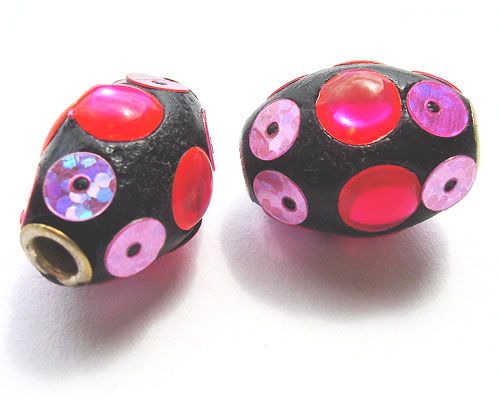 CE046 20x14mm Decorated Ceramic Oval