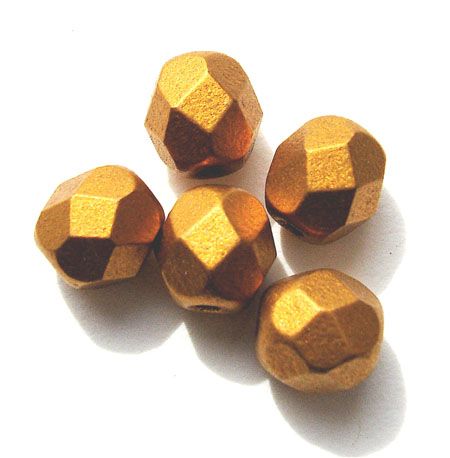 FG693 6mm Matt Gold Facet
