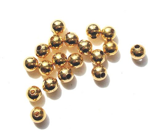MB002 2.5mm Gold Round Metal Bead