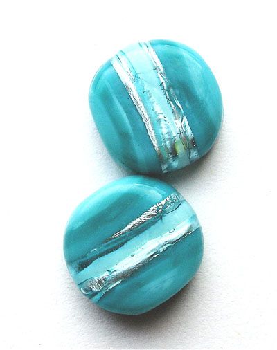 GL1467 Soft Teal Banded Flat Disc