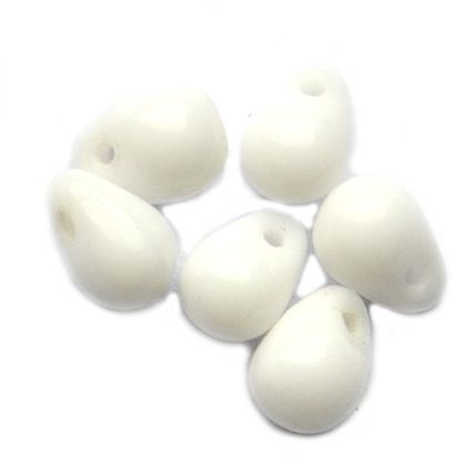 GL1234 4x6mm Opaque White Drop