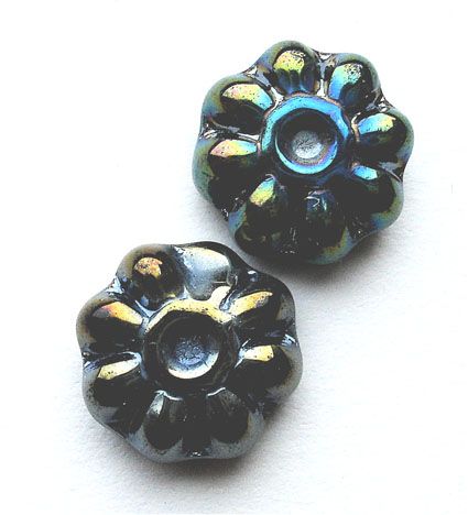 GL1372 10x4mm Black AB Flower