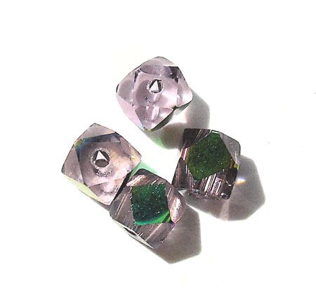 GL2491 4mm Light Amethyst AB Cut Edge Cube