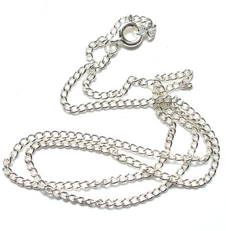 FN166 Silver 18 Inch Medium Curb Chain