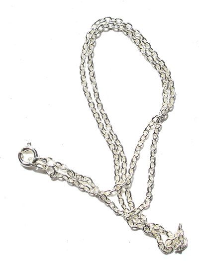 FN163 Silver 24 Inch Medium Trace Chain