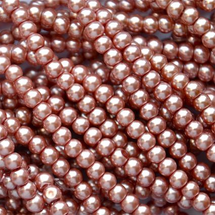 GP406 4mm Dusky Rose Glass Pearls