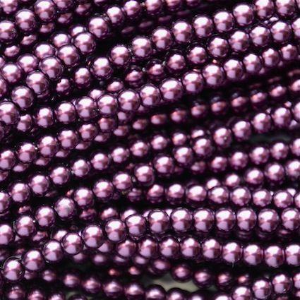 GP410 4mm Aubergine Glass Pearls
