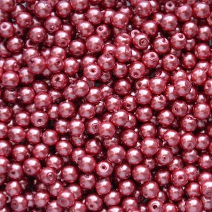 GP411 4mm Coral Pink Glass Pearls