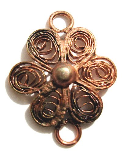 MB421 Copper Flower Filigree 2 Loop