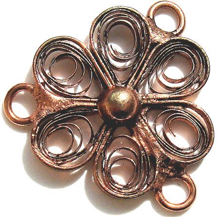 MB423 Copper Flower Filigree 3 Loop