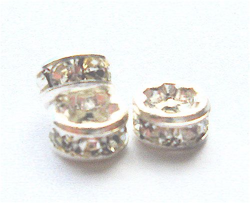 DR100 4mm Diamante Set Silver Rondelle