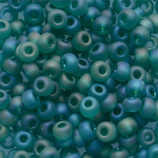 RC562 AB Silver Lined Frost Teal Size 6 Seed Beads