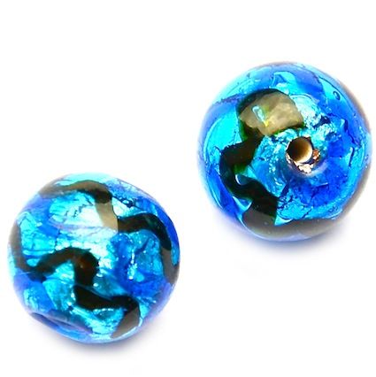 GL1739 14mm SL Turquoise Stripe Round