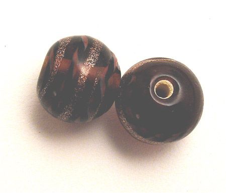GL1609 12mm Brown Round w Goldstone