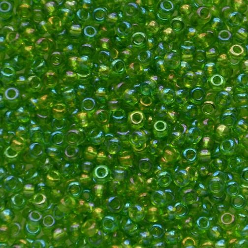 RC611 Trans Apple Green AB Size 10 Seed Beads