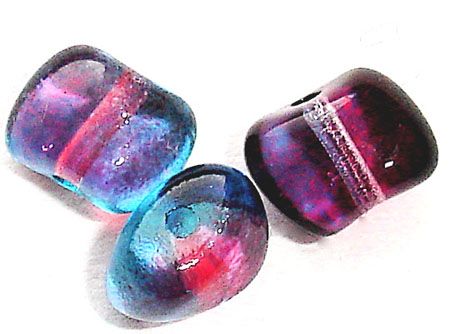 GL2682 8x6mm Twisted Rectangle in Pink & Blue