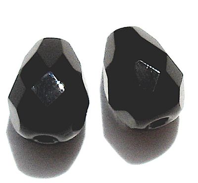 FD903 9x7mm Black Faceted Drop