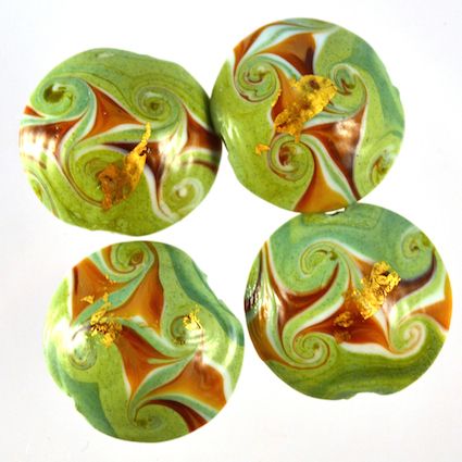 GL2869 Mint/Gold Swirl Discs