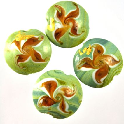 GL2873 Mint/Gold Central Swirl Discs