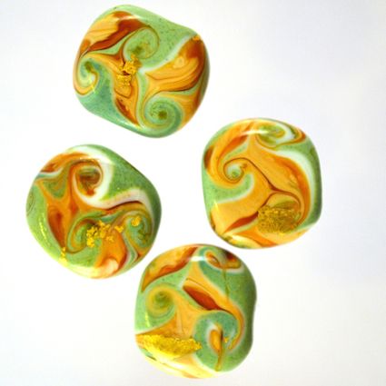 GL2877 Mint and Gold Swirl Discs