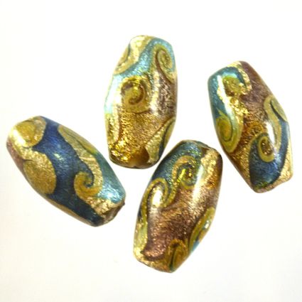 GL2885 Silver Lined Pastel Swirl Ovals